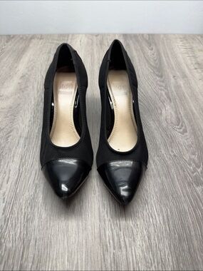 Impo Black Pointed Toe Cap-Toe Pumps